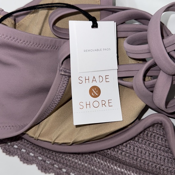 Shade & Shore Purple Underwire Bikini Top Crocheted Bodice Longline Cors… - Picture 6 of 8
